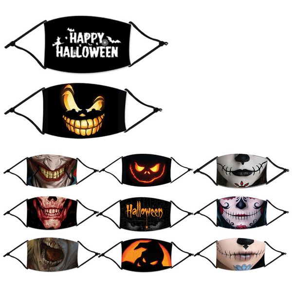 

halloween printing men and women universal ventilation dust funny terror can be cleaned reusable mask, can put filter