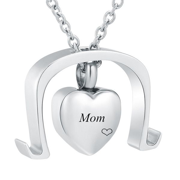 

chains ijd8148 heart urn necklace cremation jewelry for ashes stainless steel keepsake asehs memorial pendants pet human, Silver