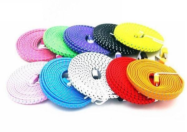 

stock 1m 2m 3m micro v8 5pin type c type-c fabric flat noodle usb data charging cable for samsung s4 s6 s7 edge s8 for htc lg g5 etc phone