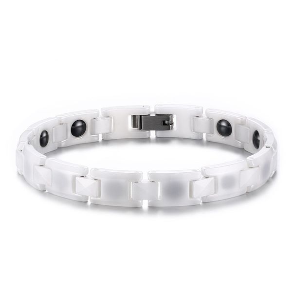 

2020 new design pure ceramic bracelet fashion white color ceramic with hematite health bracelet for men women, Golden;silver