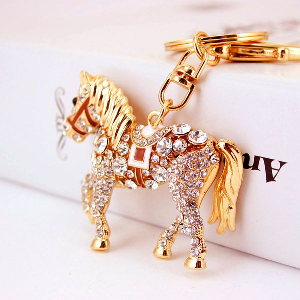 

keychains rhinestone crystal lovely horse keychain keyring for car handbag chram key holder wholesale, Silver