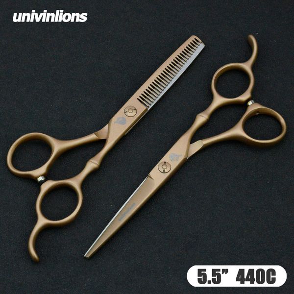 

5.5/6" golden scissors univinlions hair scissors japanese hairdressing barbershop supplies hairdresser haircut shears