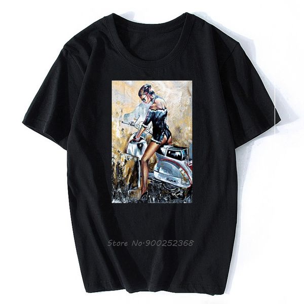 

урожай скутер мужская мода с коротким рукавом feel free to go для печати t-shirt весёлые bikes дизайн punk boy повседневный tops man tee руб