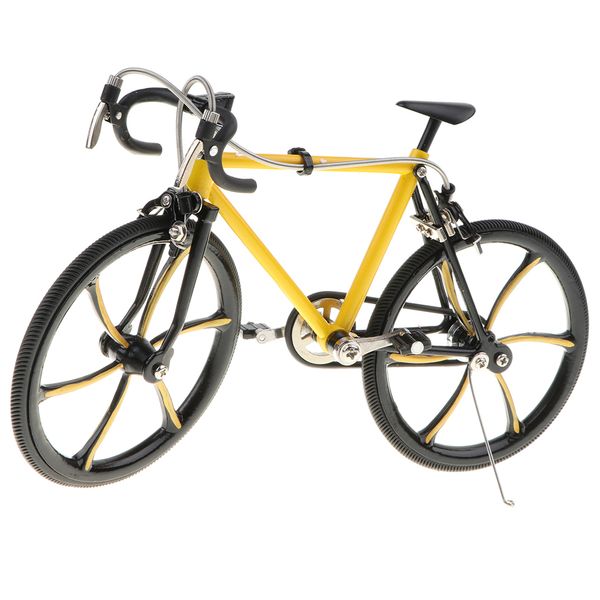 

1:10 масштаб металла декоративные модели велосипедов гоночный велосипед coffee bar decor - черный желтый