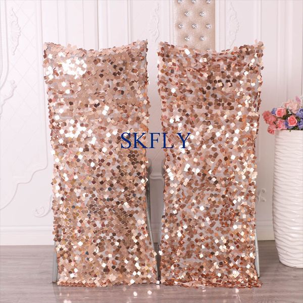 

chair covers ch004sd unique nice 2021 elegant wedding beaded large square rose gold sequin cover
