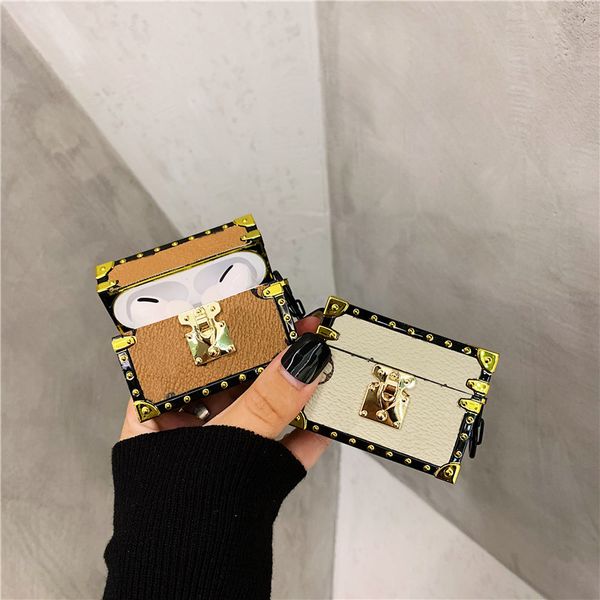 

Airpods Pro protection case is suitable for Airpods1/2 generation wireless bluetooth headset sleeve leather trend retro printing case