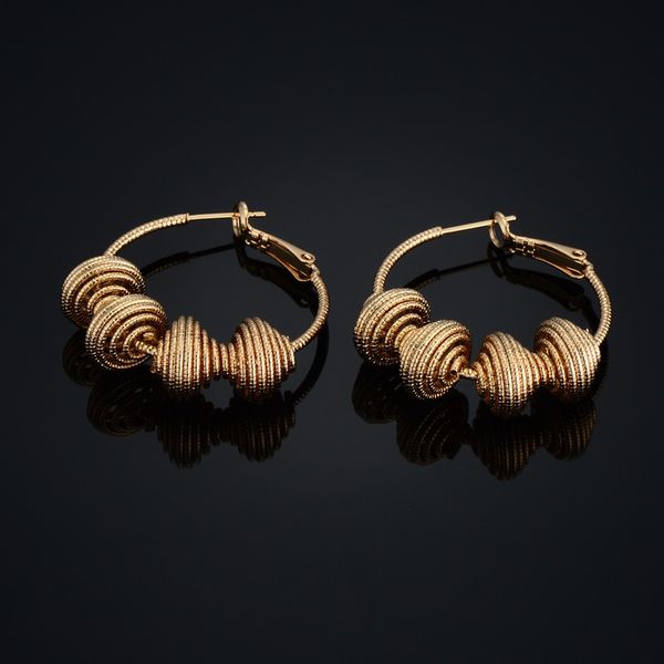 

african creole hoop earrings for women gold color & brass twisted earring arab/ethiopian, Golden;silver