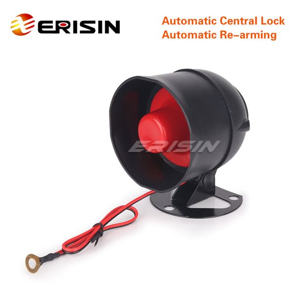 

erisin es185 universal car alarm security system + siren + remote central locking kit sensor