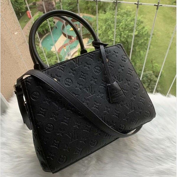 

001 lv louis vuitton original designer luxury handbags purses montaigne bag women tote letter embossing leather