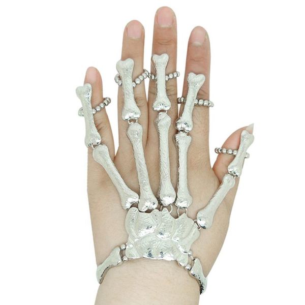 

five fingers gloves halloween ghost festival masquerade funny props gifts nightclub party punk gothic skull 9.6, Blue;gray