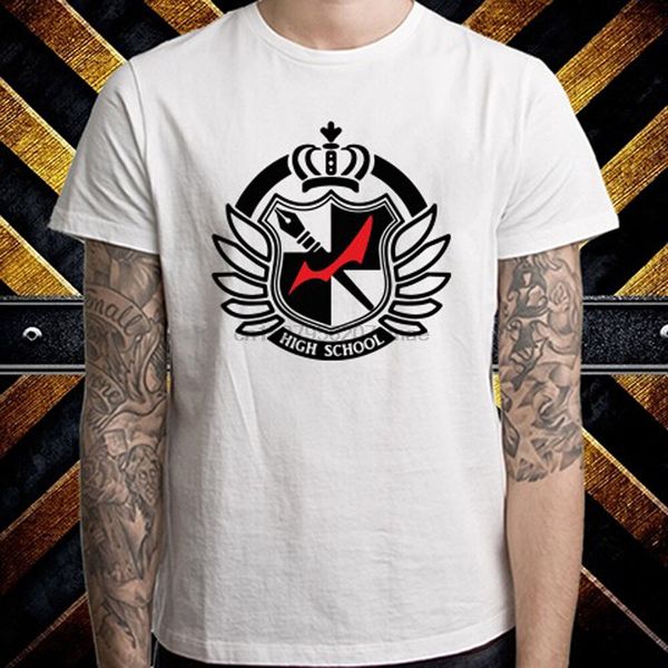 

danganronpa logo high school video game logo men white t-shirt size s to 3xl