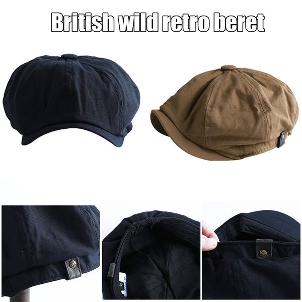 

men vintage painter beret hats summer octagonal newsboy cap cabbie flat hat jan88, Blue;gray