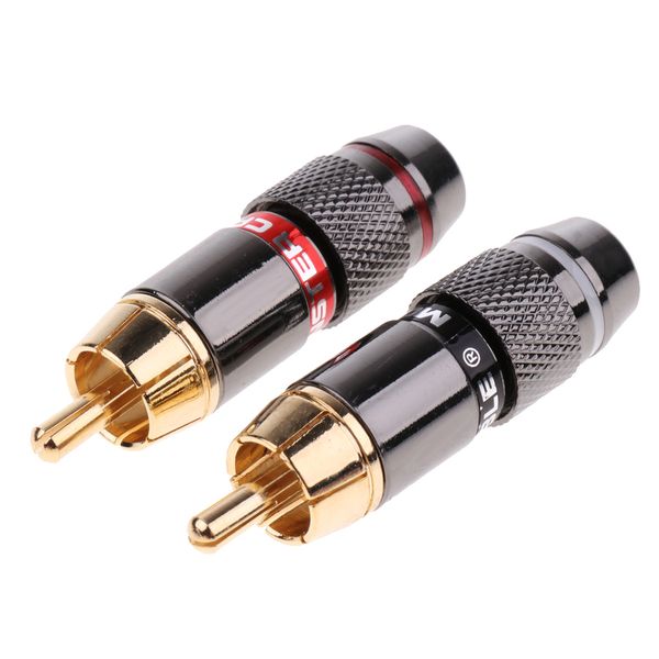 

2x corrosion-resistant gold-plated connectors banana plugs for audio video