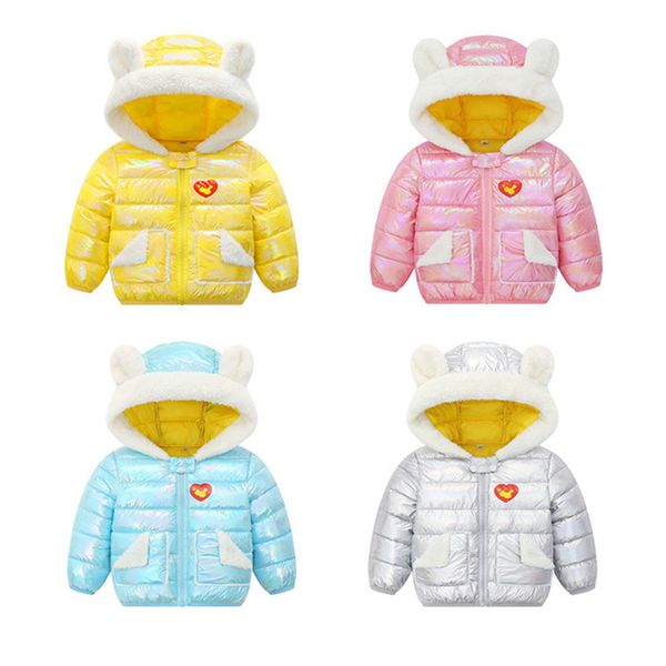 

winter baby girls down jackets outerwear for kids plush coats toddler girl zipper jackets boys girls warm hooded down jacket, Blue;gray