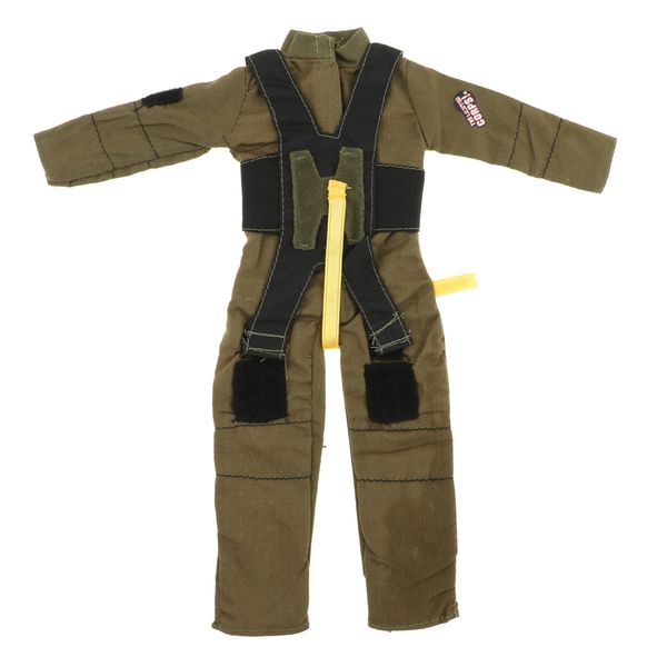 

cool doll clothes fireman costume suit for 1/6 soldier doll accs army green