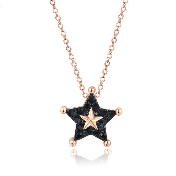 

pendant necklaces pjx elegant star necklace big black crystal starfish shape charm chain for women gift party sell, Silver