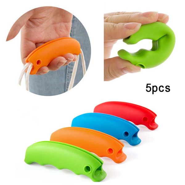 

2/5pcs silicone hooks for hanging handbag basket shopping bag holder labor save carry bag handle comfortable grip protect