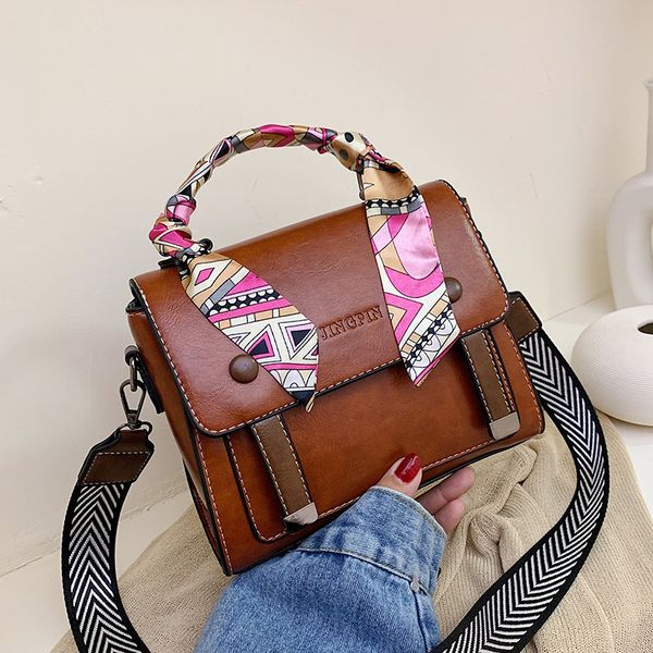 

luxury handbags women bags designer women's crossbody bags silk scarf simple casual retro fashion women's messenger shoulder bag
