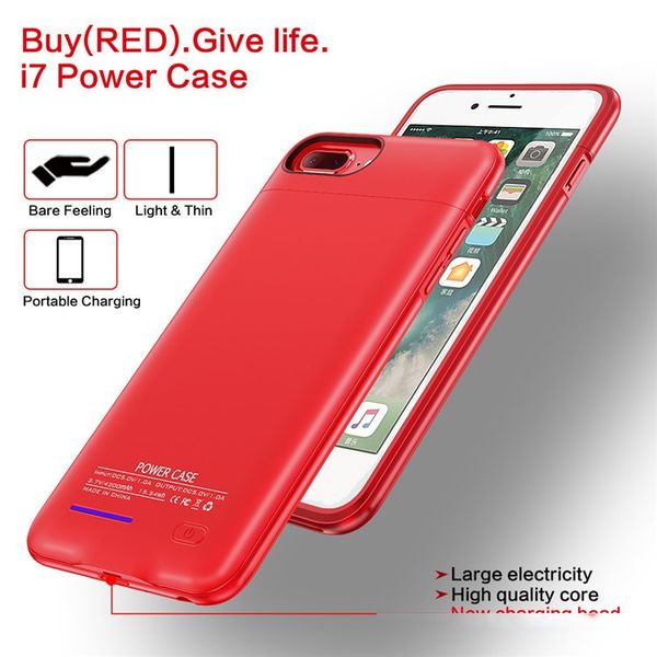 

charger case for iphone x 6s 7 8 plus with built-in magnet ultra thin backshell wireless charge case external battery power