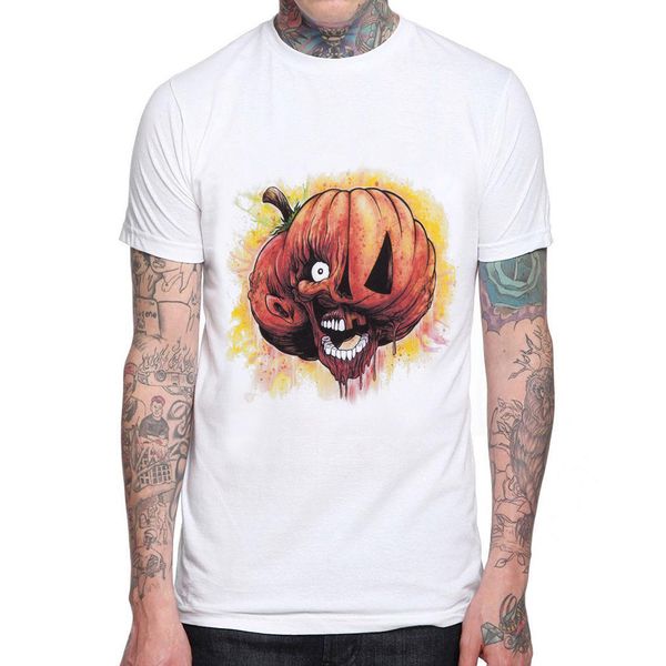 

2019 fashion halloween pumpkin head design men t shirt short sleeve cotton man t-shirt pumpkin head printed tees cool mens