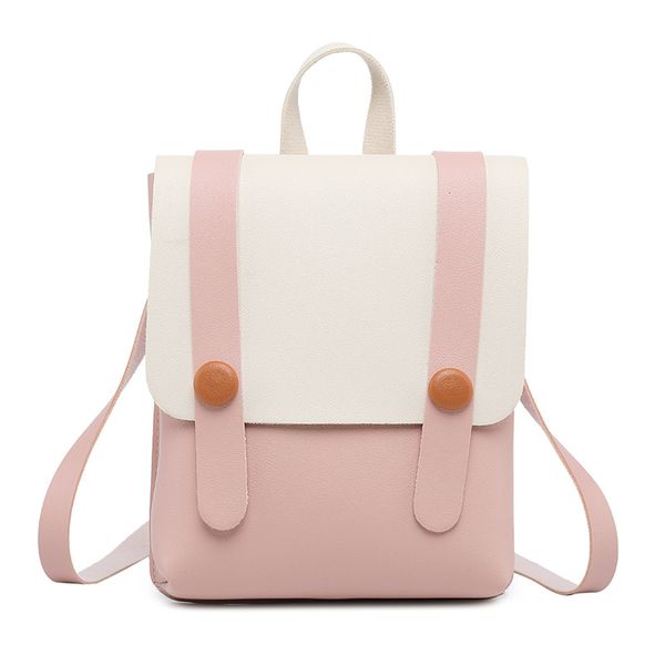 

mini pu leather backpack fashion ladies shoulder bag multifunctional youth school bag travel contrast color backpack