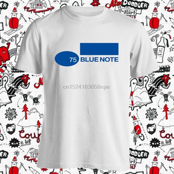 

new blue note records blue note 75 logo mens white t-shirt size s-3xl