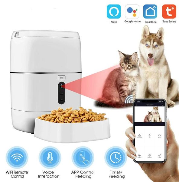 

tuya graffiti smart automatic pet feeder pgraphy camera alexa/google linkage app
