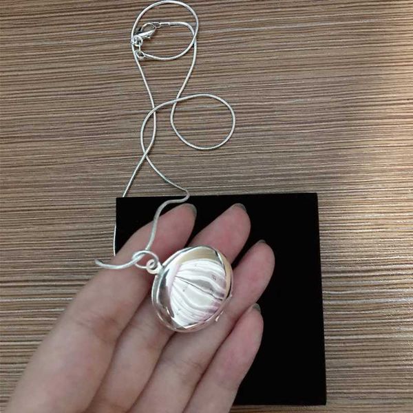 

pendant necklaces women round necklace floating locket chain fashion jewelry for gift party, Silver