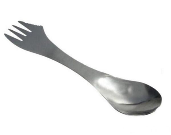 

new fork spoon spork 3 in 1 tableware stainless steel cutlery utensil combo kitchen outdoor picnic scoop knife fork set