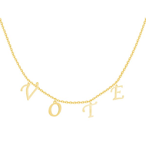

vote nacklaces for women letter choker former first lady of the united states michelle obama wear same pendant necklace collares, Golden;silver