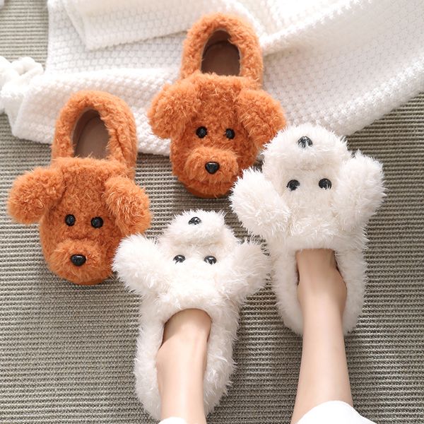 

2020 new fashion cute cartoon cotton-padded shoes women bag and lovers winter indoor comfortable warm furry shoes, Black