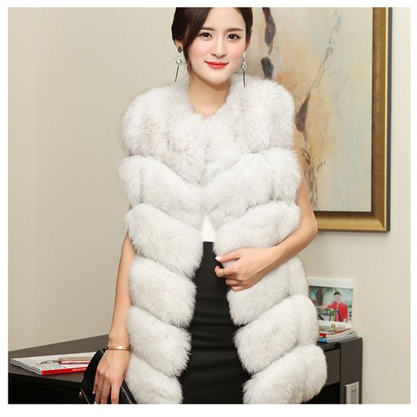 

2020 new natural fur long real fur gilet winter women, Black;brown