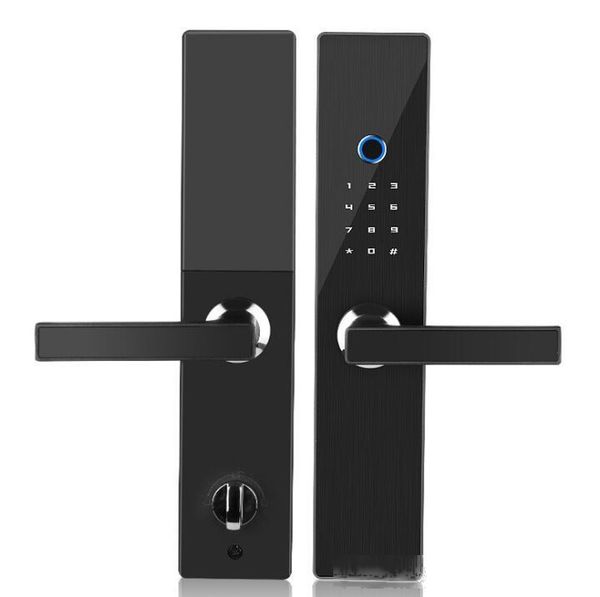 

smart fingerprint lock semiconductor electronic lock security door wooden door password bluetooth magnetic card mobile phone remote