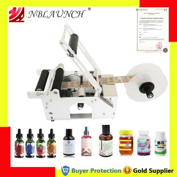 

labeling machine label sticker semi automatic round bottle labeller jar ejuice red wine bottle labelling pet labeler