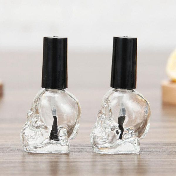 

creative new style 10ml 15ml skull-shaped glass bottle nail polish bottle