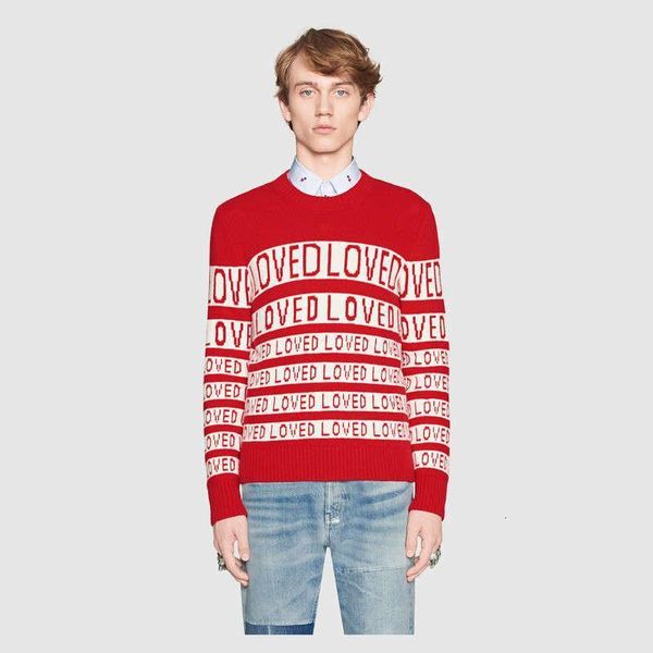 

2019 jumper man pullovers sweaters autumn winter thick letter loved women casual plus size rabbit velvet runway sweater, White;black