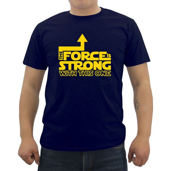 

funny the force is strong with this one t-shirt classic summer men's cotton short sleeve o-neck t shirt casual fitness tees