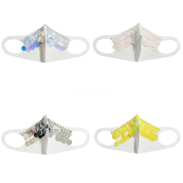 

мода блестки для лица маска дизайнерские маски многоцветной womenreuseable буровыми bling ear висячие тип лица mouth крышки # 245, Black