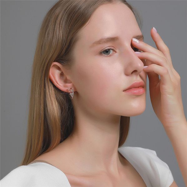 

20pairs / lot европейский сладкие deer серьги стержня для женщин кристмас сплава розовое золото серьги rhinestone уха способа оптовой продаж, Golden;silver