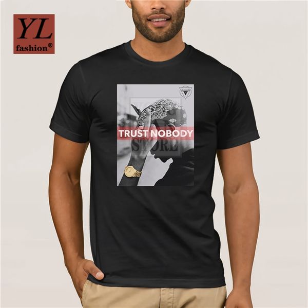 

summer t-shirt trust no one big black fashion t shirt 100% cotton