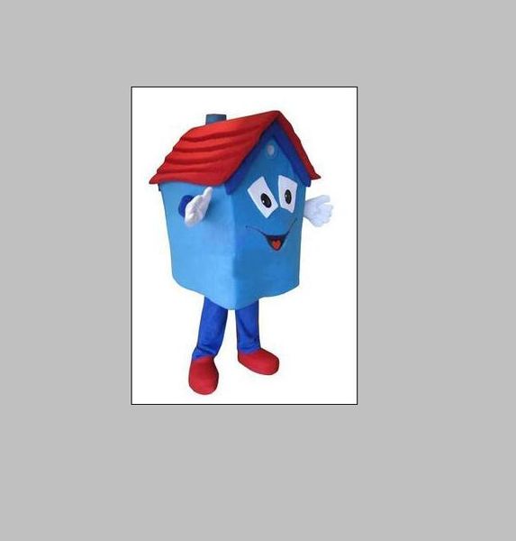 

2019 professional made blue house mascot costume fancy party dress halloween carnival costumes size, Red;yellow