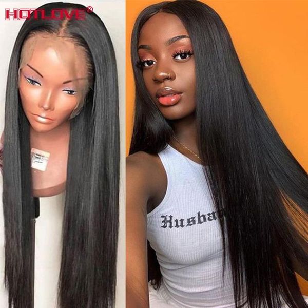 

lace wigs peruvian straight hair middle part human 13x1 natural color for black women remy 28 inches, Black;brown