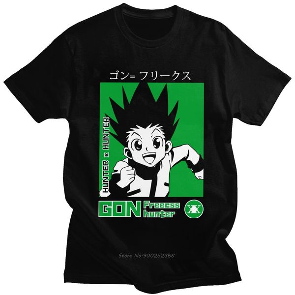 

trendy men t shirt hunter x hunter short sleeved cotton tee round neck leisure gon ss t-shirt japanese manga anime tshirt