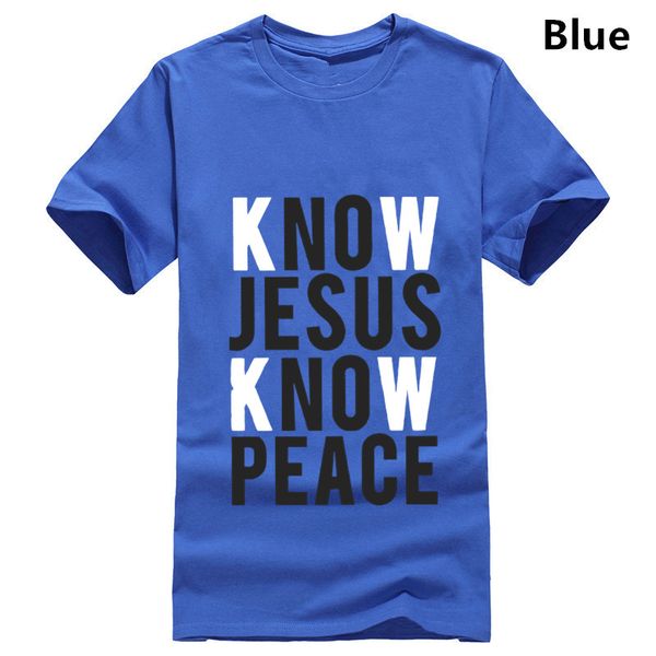 

man s know jesus know peace christian t shirts novelty crewneck short sleeve clothes cotton fabric
