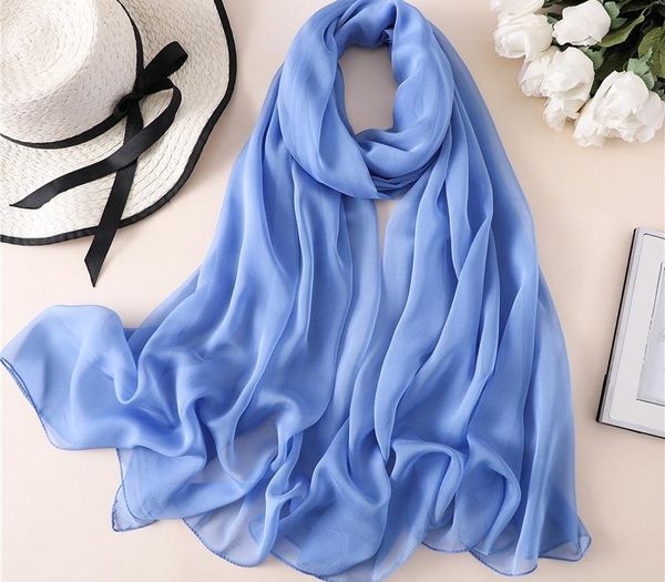 

runmeifa 2020 new fashion summer print silk scarf for women long soft wraps and shawls beach hijab female foulard, Blue;gray