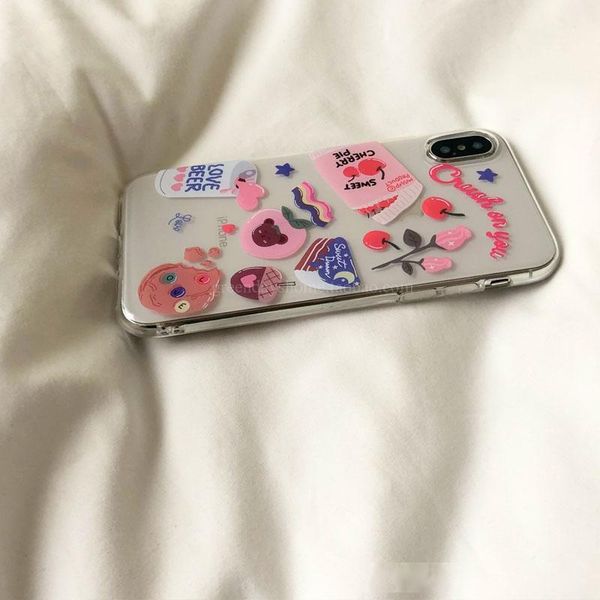 

for korean ins wind graffiti girls phone case soft for huawei iphone11pro/xsmax/xr/78plus