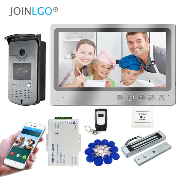 

video door phones wifi ip 9" touch screen intercom phone record system remote view unlock rfid camera magnetic lock