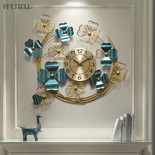 

clover of four leaves art pocket watch home living room dining room creative fashion wall hanging clock porch mute clock