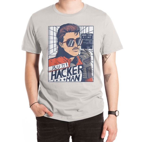

hackerman t shirt geek technology retro 80s funny parody action hero cool