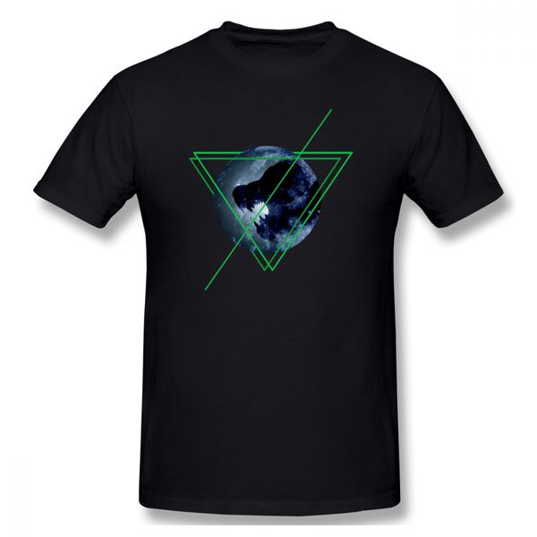 

2019 funny tee cute t shirts wolf moon men short sleeves cotton cool t shirt summer men's basic short sleeve t-shirt